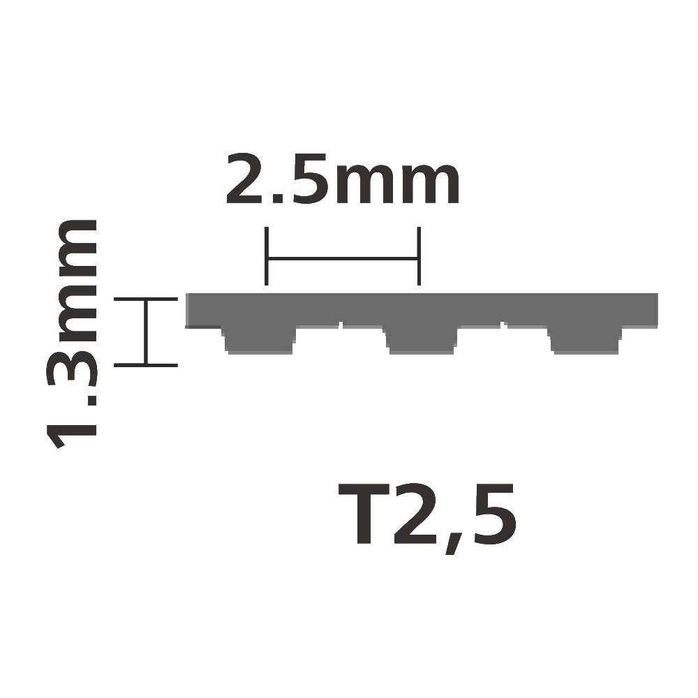Zahnflachriemen T 2,5/1185-10, t=2,5